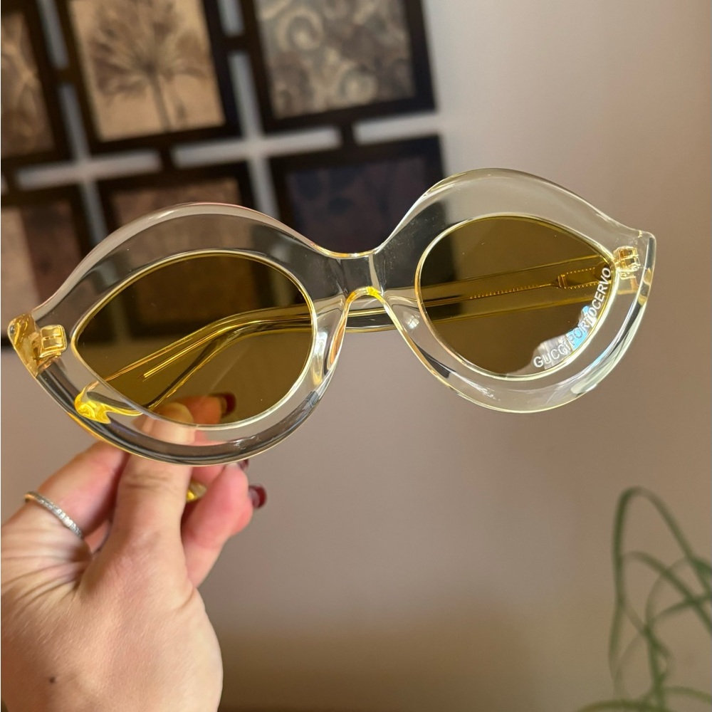 Authentic GUCCI 53mm Cat Eye 'Porto Cervo'  transparent Acetate Sunglasses